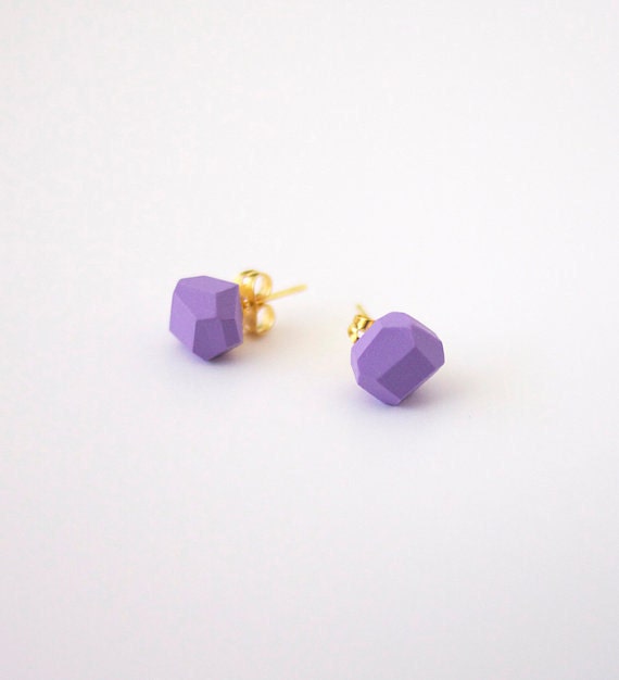 lavender geo earrings