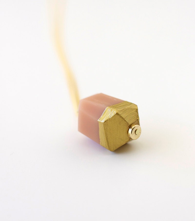 gold dipped geo necklace