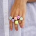 pale fuchsia geo ring