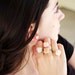 peach geo earrings