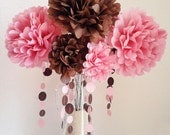 Tissue Paper Flowers with stems Floral Arrangement Weddings Birthdays Home Decor Go Green
