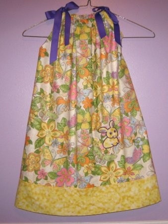 Buy 2 Dresses Get 1 FREE  New Handmade Spring Easter Bunny Pillowcase Dress Size 6 Years