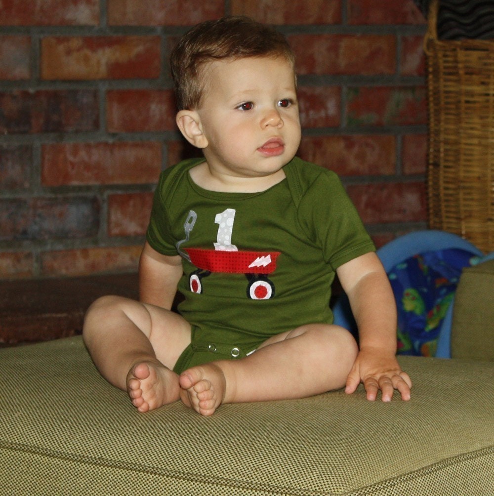 Little Red Birthday Wagon Short Sleeve