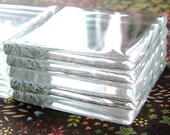 1 7/8'' FLAWLESS Pure White Glass Handcut Squares - 20 pieces