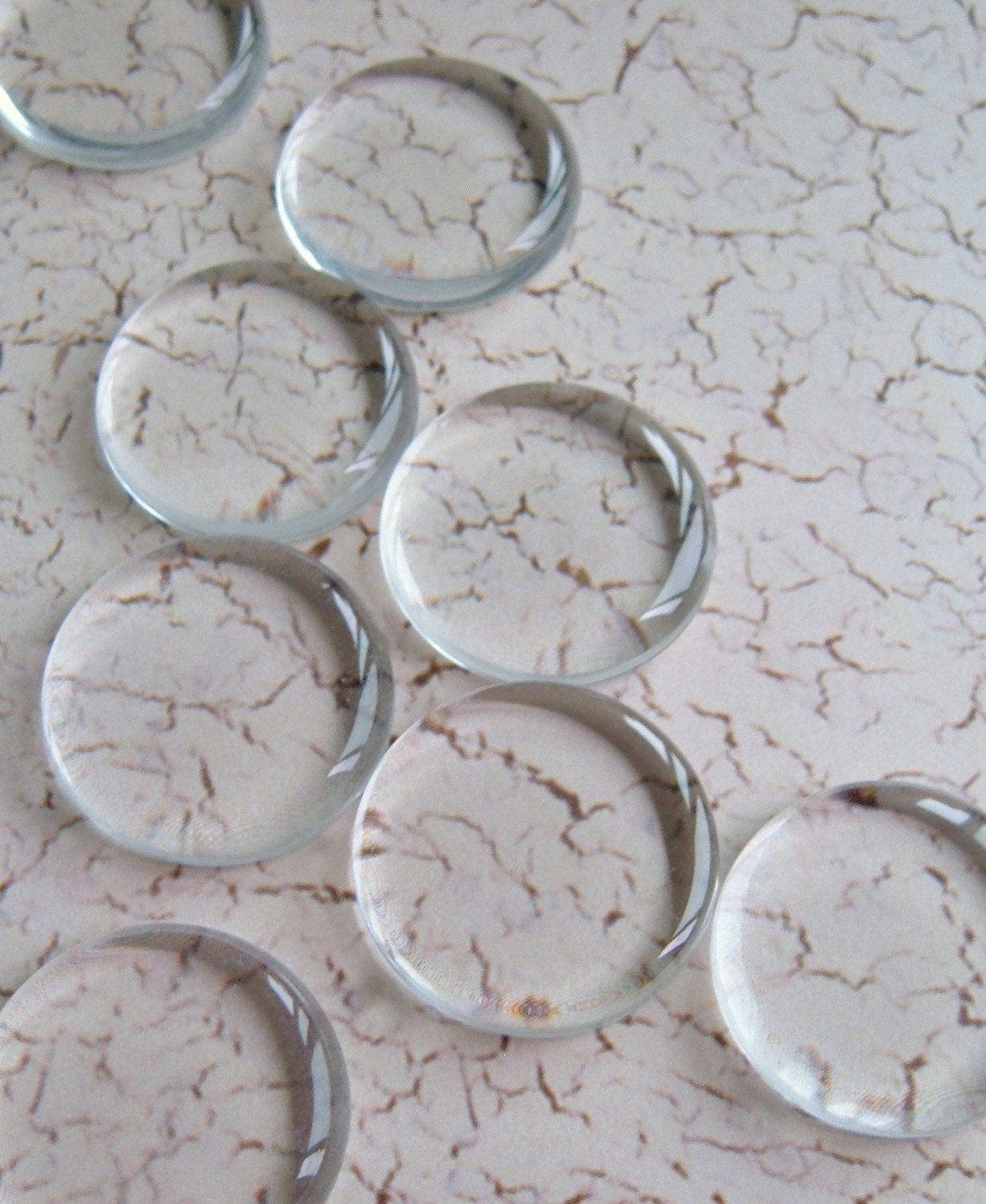 Almost 1'' FLAWLESS Pure White Glass Handcut Circles - 40 pieces