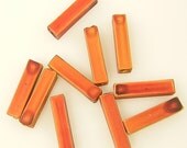 Wood Beads, Rust Beads, Rust Column Beads, Thin Wood Beads, Match Stick Beads