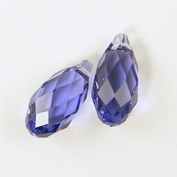 Purple Crystal Beads Purple Teardrop Beads by TheBeadDreamer