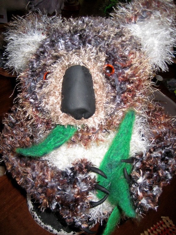 Koala Hat ,Puppet and Sculpture, Unique and Very Very Warm