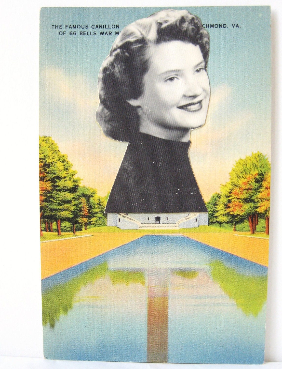 MOMument. An Altered Postcard Collage