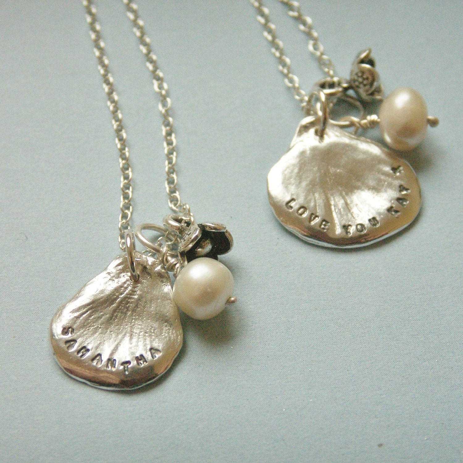 Personalised Silver Petal Necklace - Small Petal