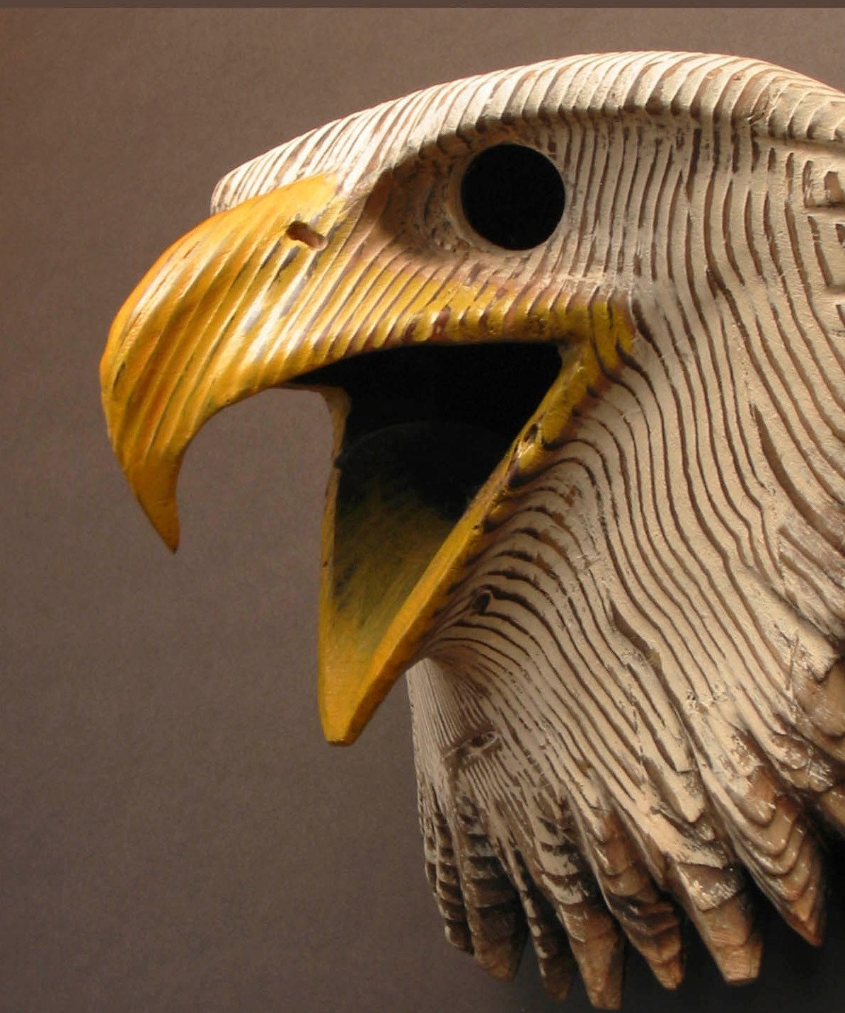 Bald Eagle Mask, Hand Carved Wood Sculpture