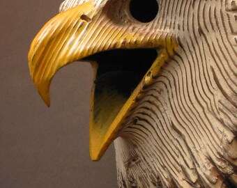 Bald Eagle Mask, Hand Carved Wood Sculpture