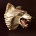 Snarling Wolf Mask  carved wood,