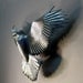 Reverence For Raven Chandelier by Jason Tennant, Hand carved wood sculpture