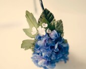 purple flower hair band - blue delphinium - weddings accessory headpiece