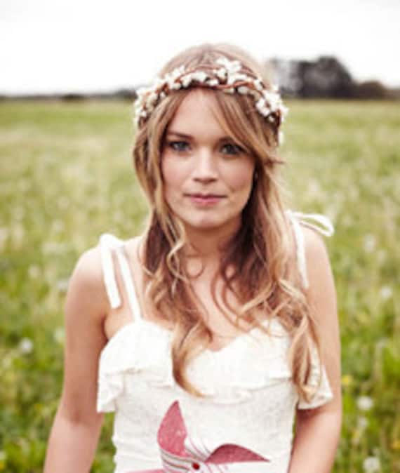 rustic flower bridal crown (adjustable) 'adeline'
