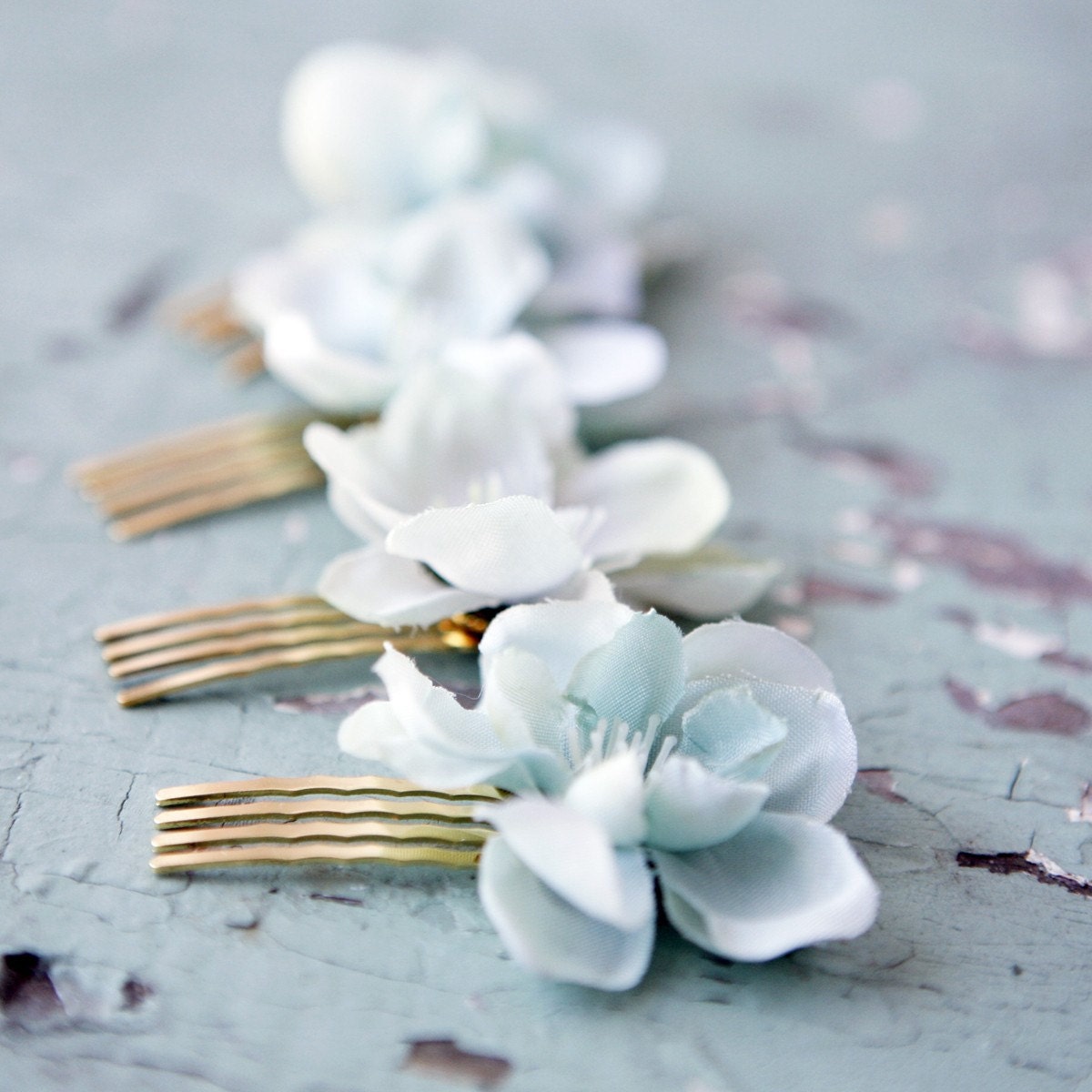 something blue- flower clips