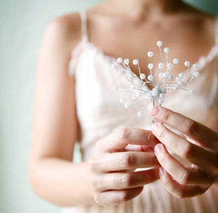 bridal weddings pearl spray hair pin 'genevieve'