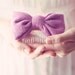 hair comb - cute as button upcycled bow (grape)