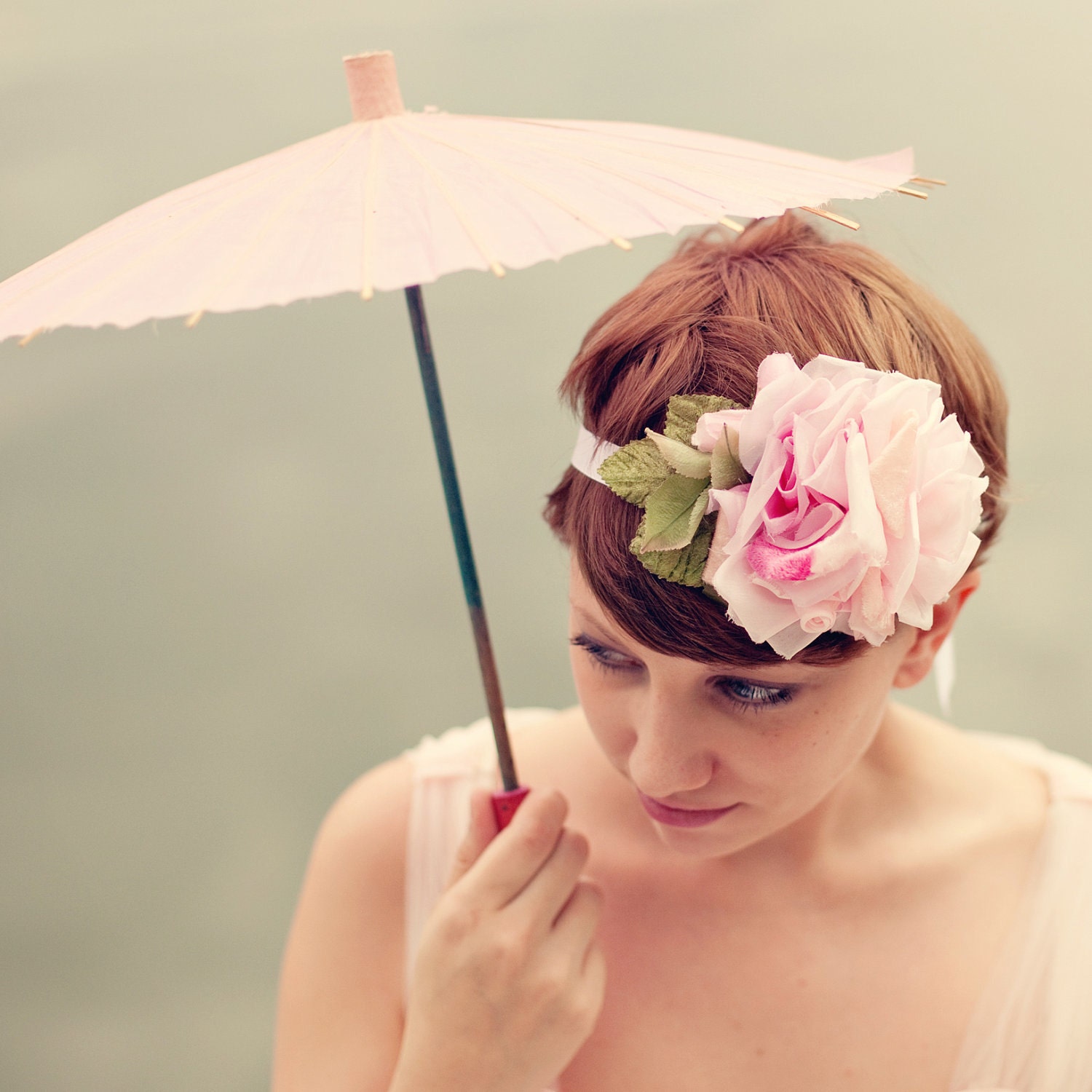 pink flower hair band 'EVERBLOOM' rose mini hat
