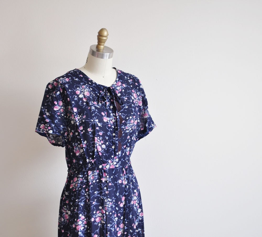 40s floral swing dress