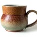 Rustic Mug, Stoneware, Brick Red and Teal, 14 Ounces