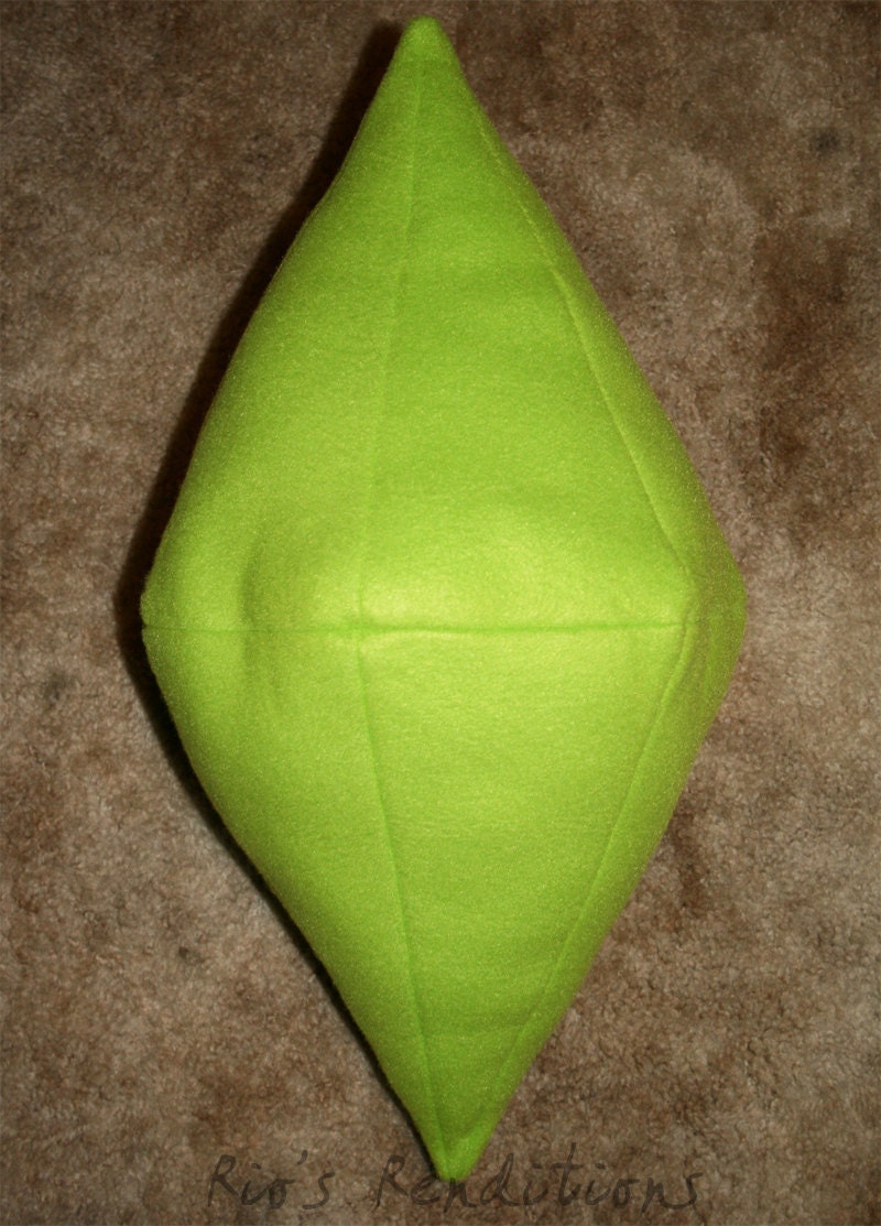 green plush pillow