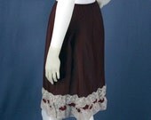SALE 60s Mocha and Cream Aristocraft Half Slip, Medium - Vintage Lingerie
