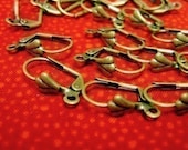 100 Fancy Antique Brass Lever Ear Wires on Etsy