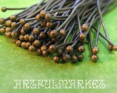 Antique Brass Headpins with 1.5mm Ball End...50, Lead Free and Nickel Free on Etsy