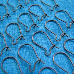 Reserved for buntjer23...5000 Small Antique Copper and Brass Kidney Ear Wire