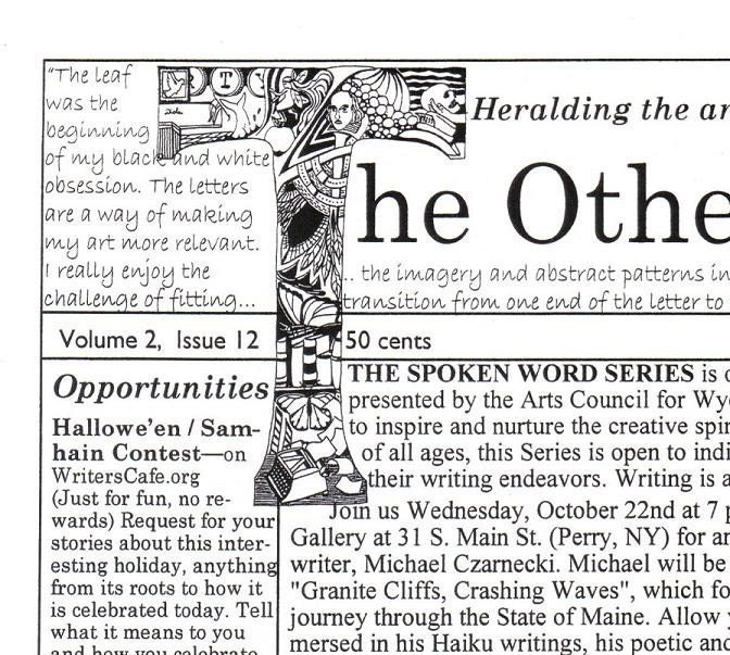 Literary flavor - no calories - THE OTHER HERALD Oct 2008 - story poem art photo writing prompt ideas