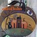 Primitive Fall Halloween Pumpkin Dish Handpainted Metal Terrye French