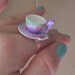 Lavender Butterfly Fairy Tale Tea Cup Ring