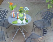 Colorful Vases, Set of Four - Jubilation Blooming - Colorful Whimsical Ceramic Pottery Spring Summer Home Decor Striped Gift Giving