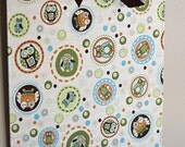 Magnet Board - Large (13x18) - Owl Circles in Green - READY TO SHIP