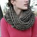 Chunky Crochet Moebius Cowl in Barley Colored Wool Yarn
