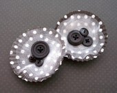 Cupcake Poppies - Black Polka Dots - Flower Embellishments