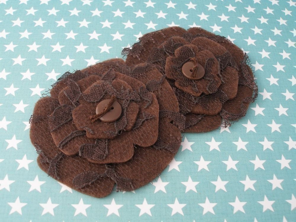 Milk Chocolate - Lace and Felt Flowers