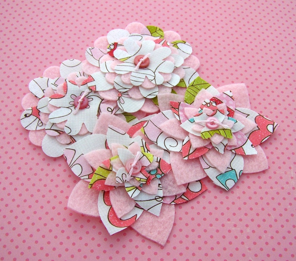 Paper Doll - Fabric and Felt Flower Embellishments