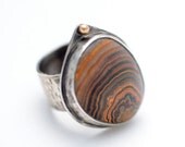 Ring - Tube Onyx - Sterling Silver - 14kt Gold