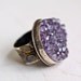 Druzy Amethyst Leaf Vine Ring Sterling Silver God of Wine