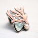 Ring - Chalcedony - Pearl - Mixed Metal - Sea Fan Coral - Beach Inspired
