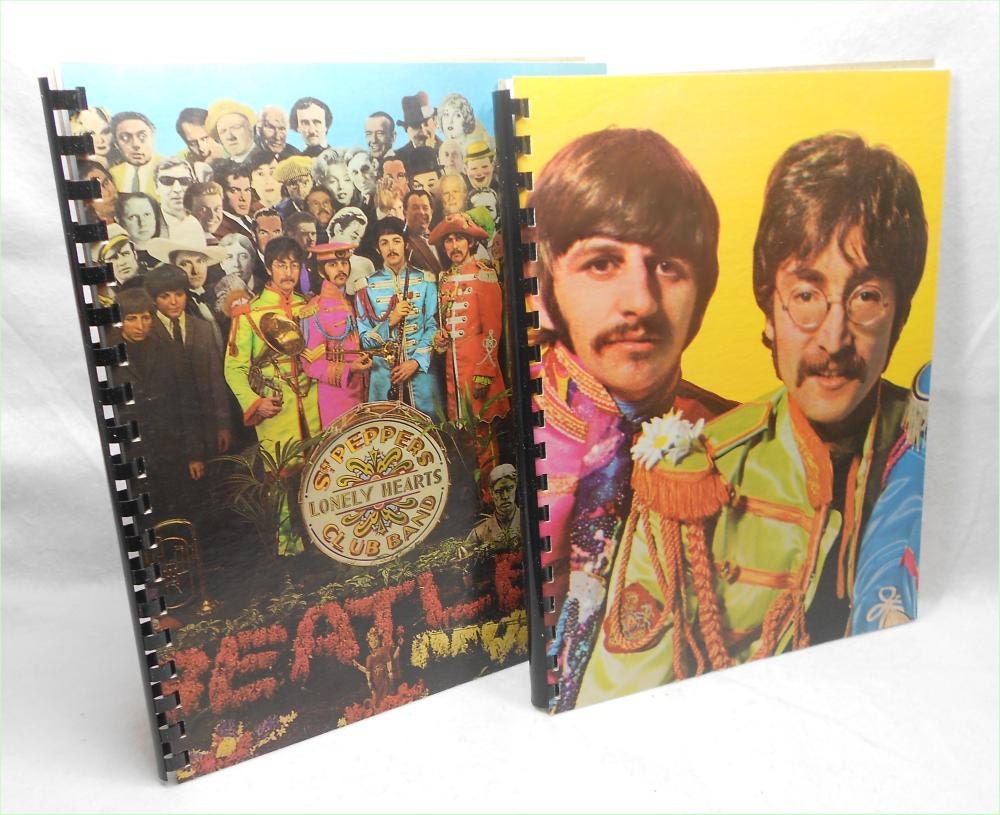 The BEATLES - Sgt. Peppers - 2 (two) Recycled Record Album Jacket Sketch Book Journals
