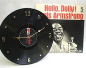 LOUIS ARMSTRONG Hello Dolly - Recycled Record Clock w/Album Jacket