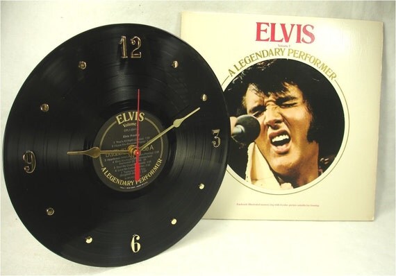 ELVIS PRESLEY Record Clock A Legendary Performer by ItsOurEarth