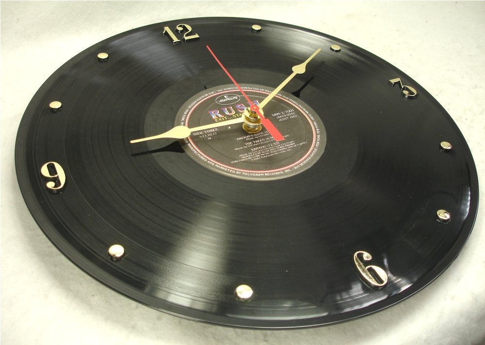 RUSH Exit Stage Left - Recycled Vinyl Record Wall Clock