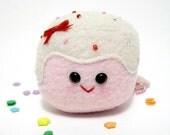 Plush Keychain, Marshmallow with White Chocolate and Sprinkles