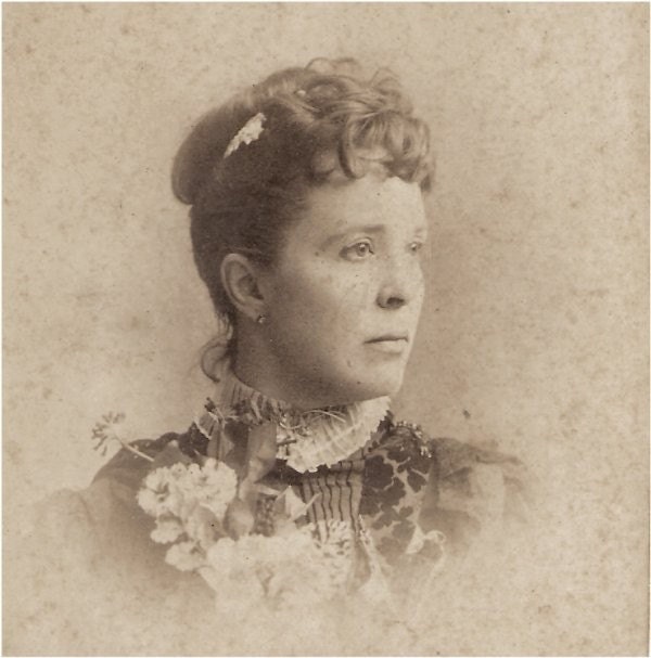 Sale - ANTIQUE CABINET PHOTO - Lovely Lady with Flowers - Champaign Illinois