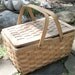 Neat VINTAGE PICNIC BASKET - Splint Wood - Woven Top and Sides